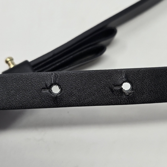 H&M BLACK SKINNY FAUX LEATHET BOW FRONT BELT ONE PRONG CLOSURE WOMEN OS - Picture 6 of 12